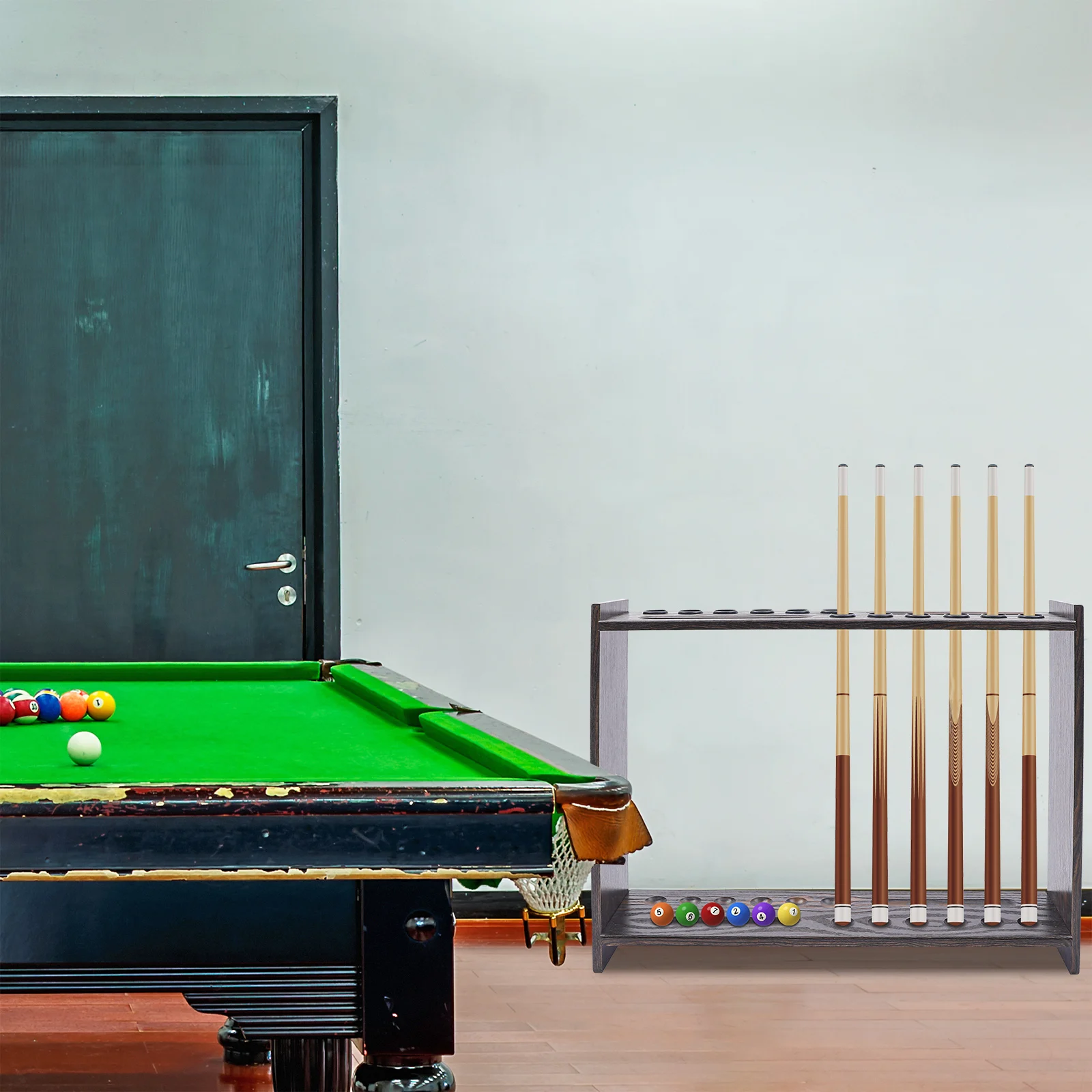 Support de queue de billard à 12 trous sur pied, accessoires de table