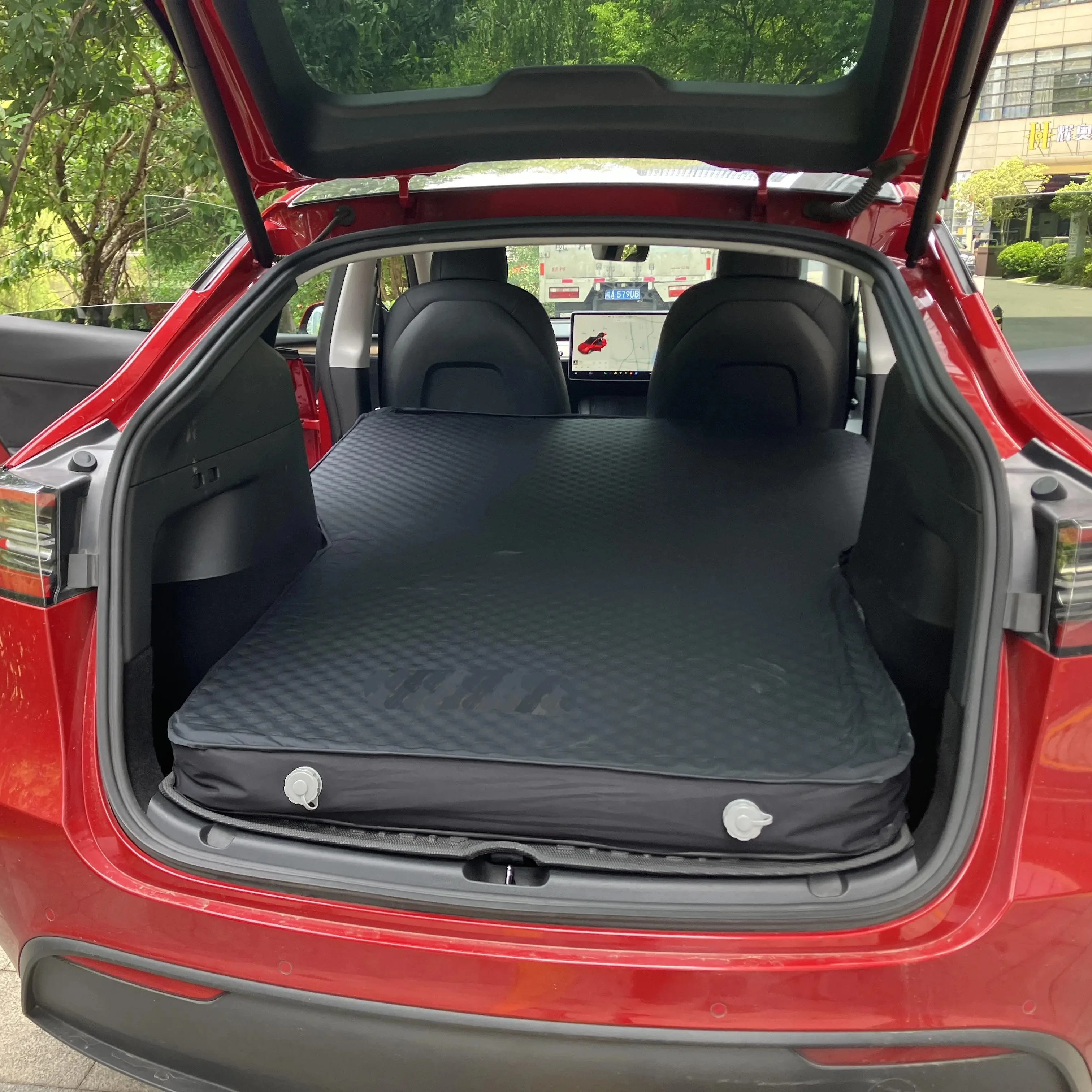 

Self Inflating Sleeping Pad with Air Pump Model Y Camping Air Mattress with Solid Foam Camping Thick Mattress for Tesla Model Y