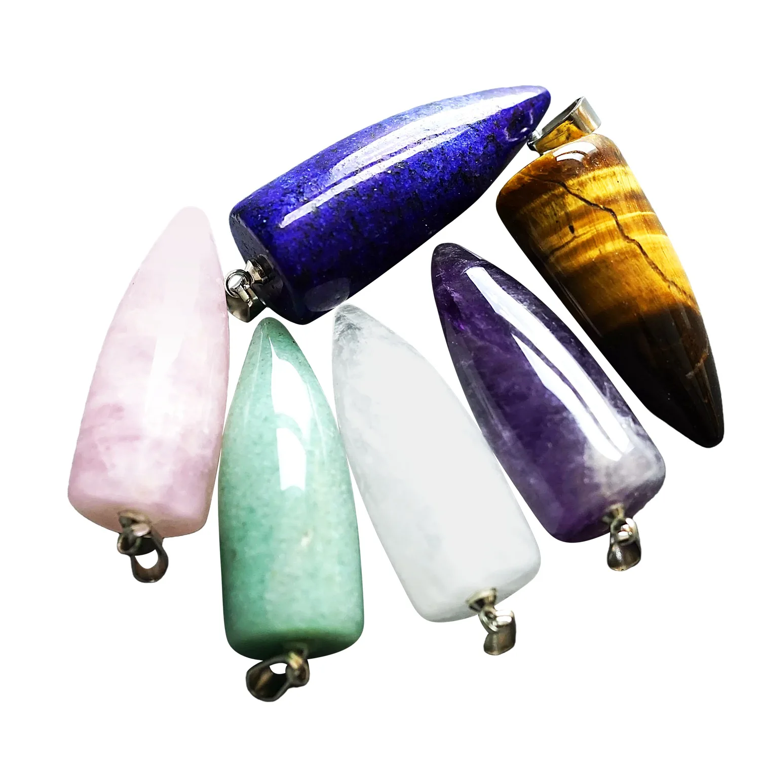 Bullet keychain for Women Men Girls Healing Chakra Charms Pointed Crystal Meditation Anxiety Relief