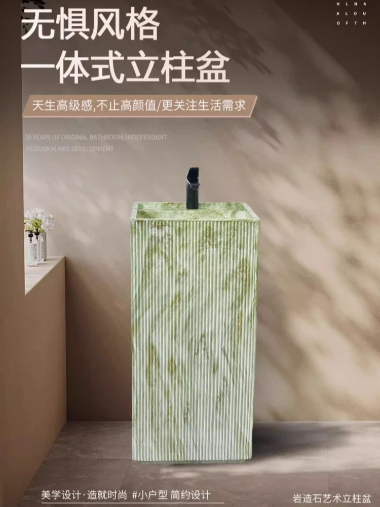 

Минималистичная роскошная колонная раковина с узором под зеленый мрамор, персонализированная колонная раковина.