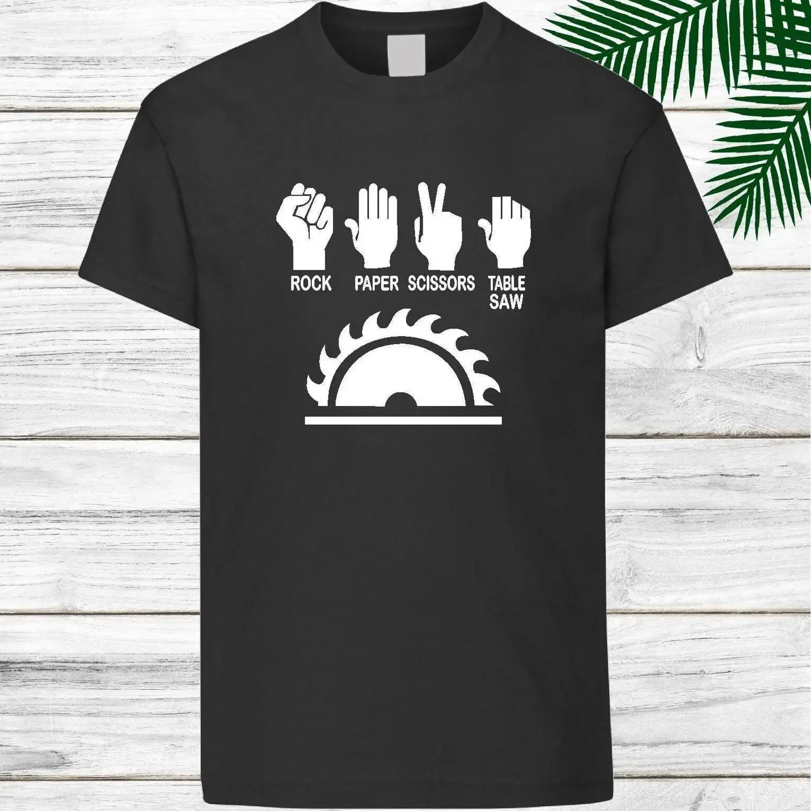 Carpenter T shirt Rock Paper Scissors Table Saw Wooden Work Birthday or Christmas Tops vintage Washed Casual Slightly homme