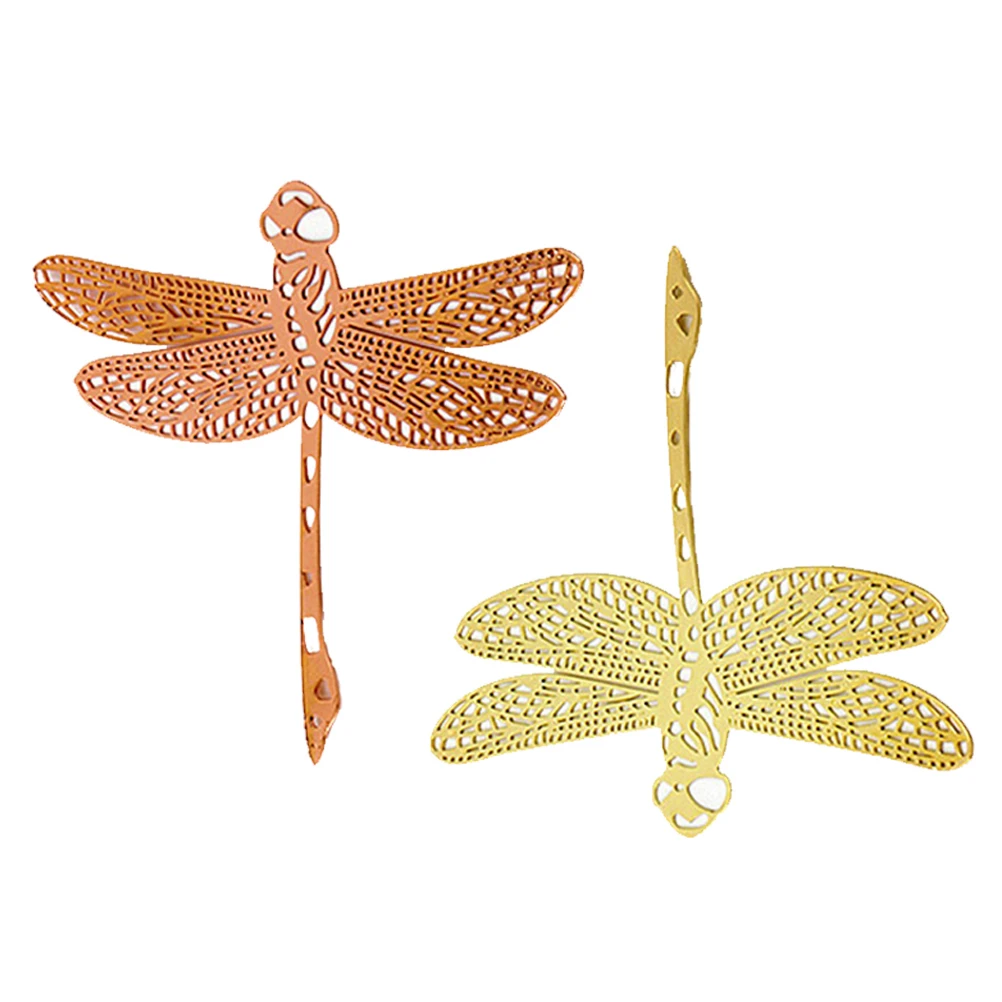 

2pcs Metal Bookmark Shape Hollow Page Marker Stainless Steel Golden Gifts For Readers Students Writers