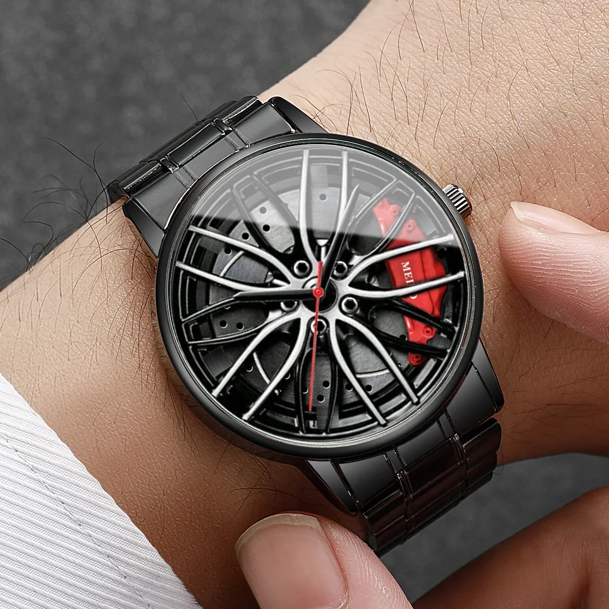 ABC1pcsTrendy Fully Automatic Quartz Movement Men's Watch Wheel Non Mechanical Watch Fashion Men's Watch