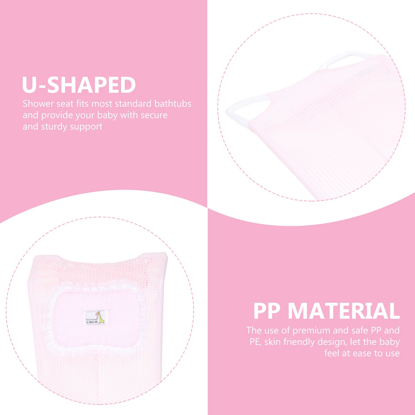 

Newborn Bath Support Cushion Baby Shower Bather Bathtub Seat Infant Non-Slip Bath Mat Bathing Net Lightweight Travel Seat