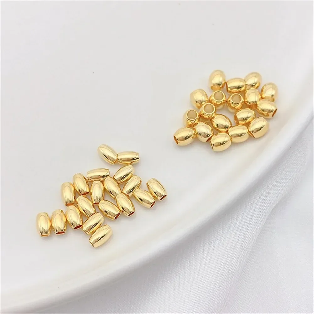 Contas de milho cor dourada 18k, contas separadas, contas espalhadas, feitas à mão, faça você mesmo, pulseiras, materiais de joias, acessórios