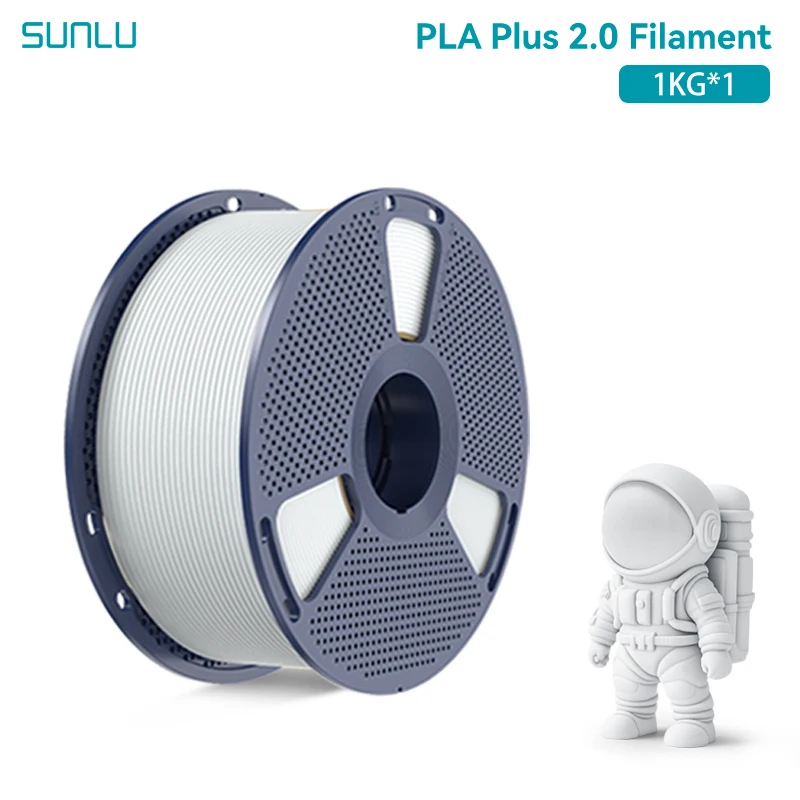 

SUNLU 1 кг PLA Plus 2,0 нить для 3D-принтера 1,75 мм, катушка 1000 г (2,2 фунта), аккуратно розташоваемая нить без узла, подходит для большинства принтеров FDM