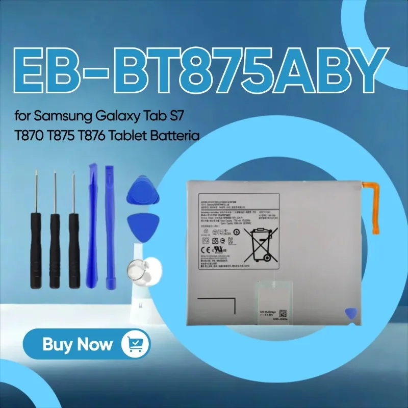 

New EB-BT875ABY 5000mAh Replacement Battery for Samsung Galaxy Tab S7 T870 T875 T876 Tablet Batteria