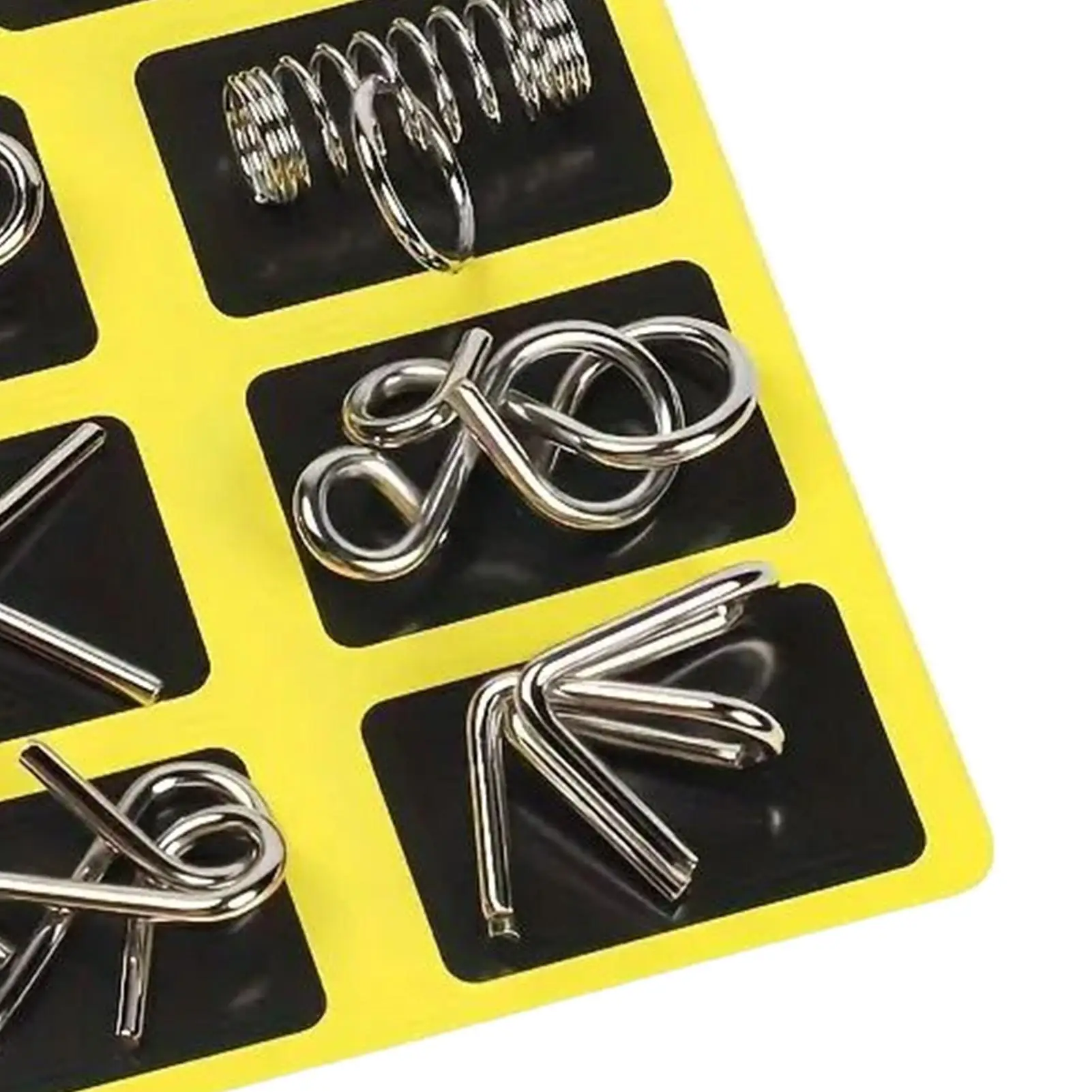 Metal Wire Puzzle Set 16pcs Brain Teaser Intelligence Game Educational Toys for Adults Teens Kids, Home Office School Travel