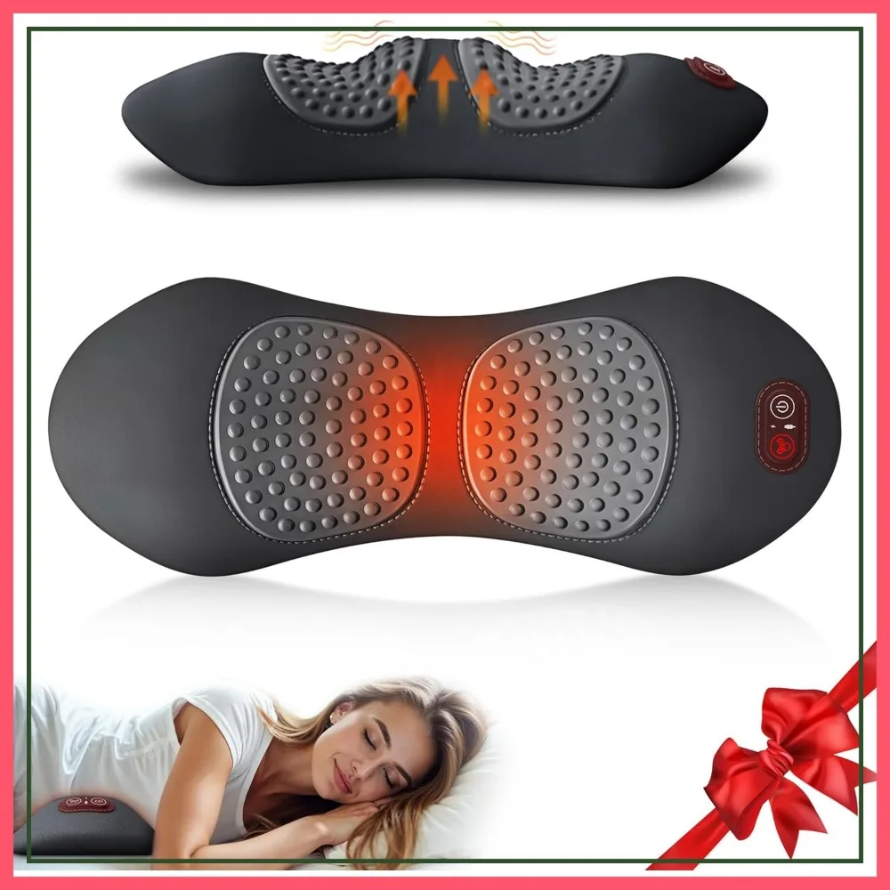 

3 in 1 Rechargeable Lumbar Support Pillow with Adjustable Height, Cordless Back Massager for Pain Relief & Heat for Home Office