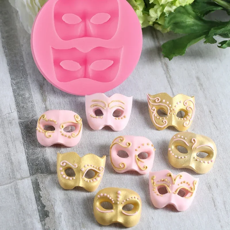 Mask Silicone Mold Halloween Makeup Ball Theme Sugar Cake Mold Chocolate Baking Tool DIY Handmade Soap Mold Wholesale