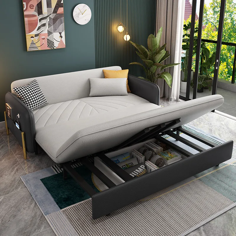 Technology cloth, dual-use, sofa, bed with storage, living room, double, small apartment, multi-function