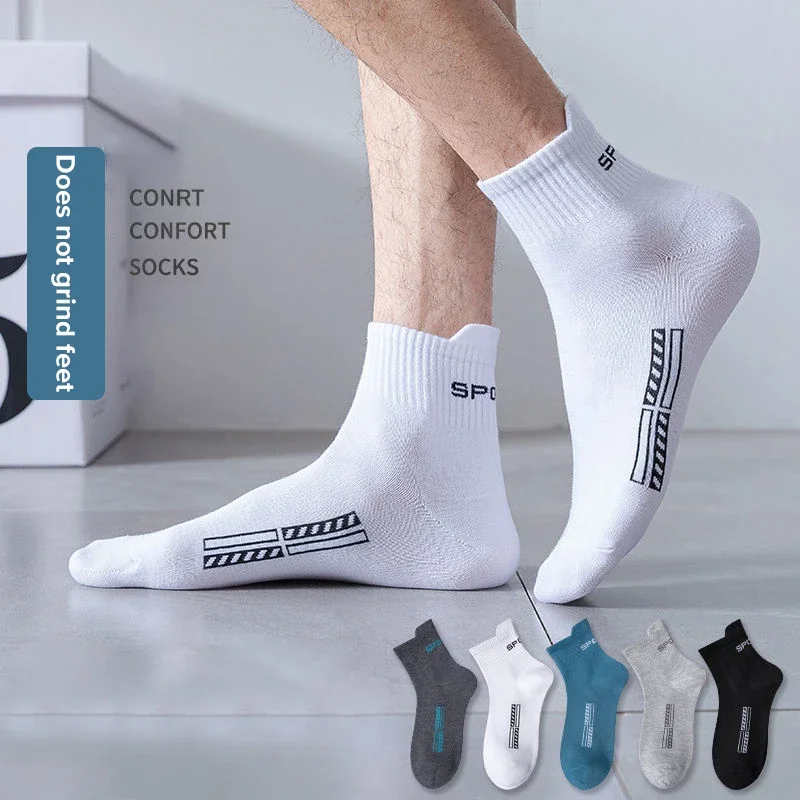 Chaussettes respirantes décontractées pour hommes, haute qualité, chaussettes en coton pour hommes, chaussettes de sport de course, cadeau Sokken,