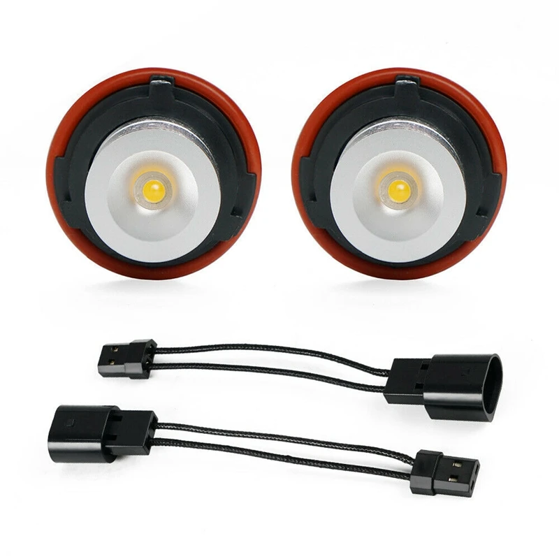 8000K Amber LED Angel Eye Marker Halo Light Bulbs Lamps For -BMW E39 E53 E60 E63 E64 E66 E87 5 6 7 X3 X5 [Pack Of 2 Pcs]