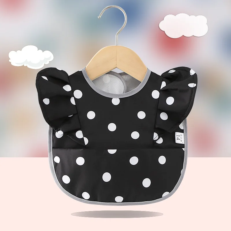 Waterproof Baby Bibs Cartoon Girl Boy Infant Meals Bib Anti-dirty Saliva Bibs with Angel Wings Baby Feeding Stuff Children Smock