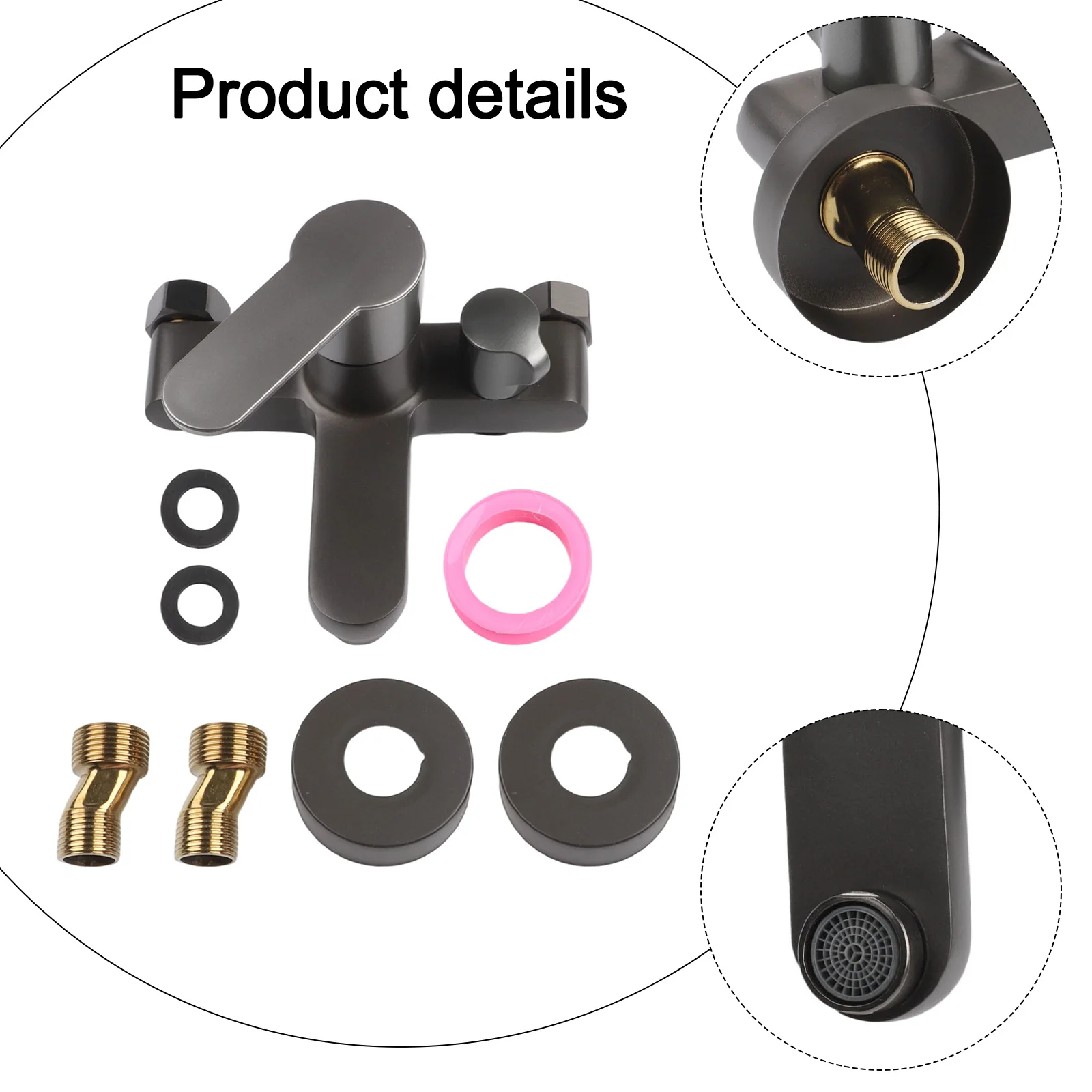 

For Bathing Experience Bathtub Mixer User-friendly Design Convenient Installation Curved Feet Adjustable Easy Installation