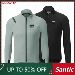 Santic Men's Cycling Jackets Winter Windproof Warm Cycling Jackets Breathable Thermal Tops M3C01158