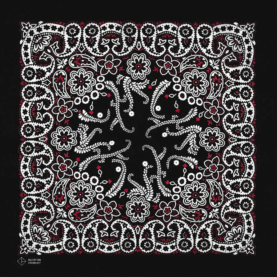 55x55cm Square Scarf Amoeba Cashew Cotton Bandana Men Women Fashion Casual Hip Hop Street Dance Decoration Headband Paisley Gift