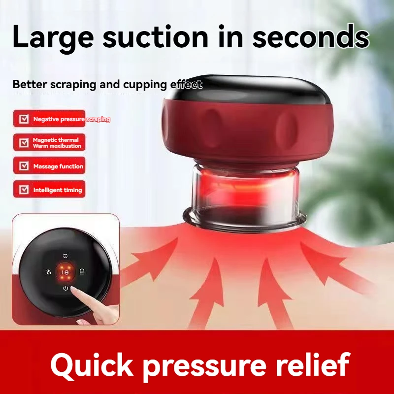 

Intelligent vacuum cupping and walking electric respiration heating scraping instrument meridian clearance and absorption instru