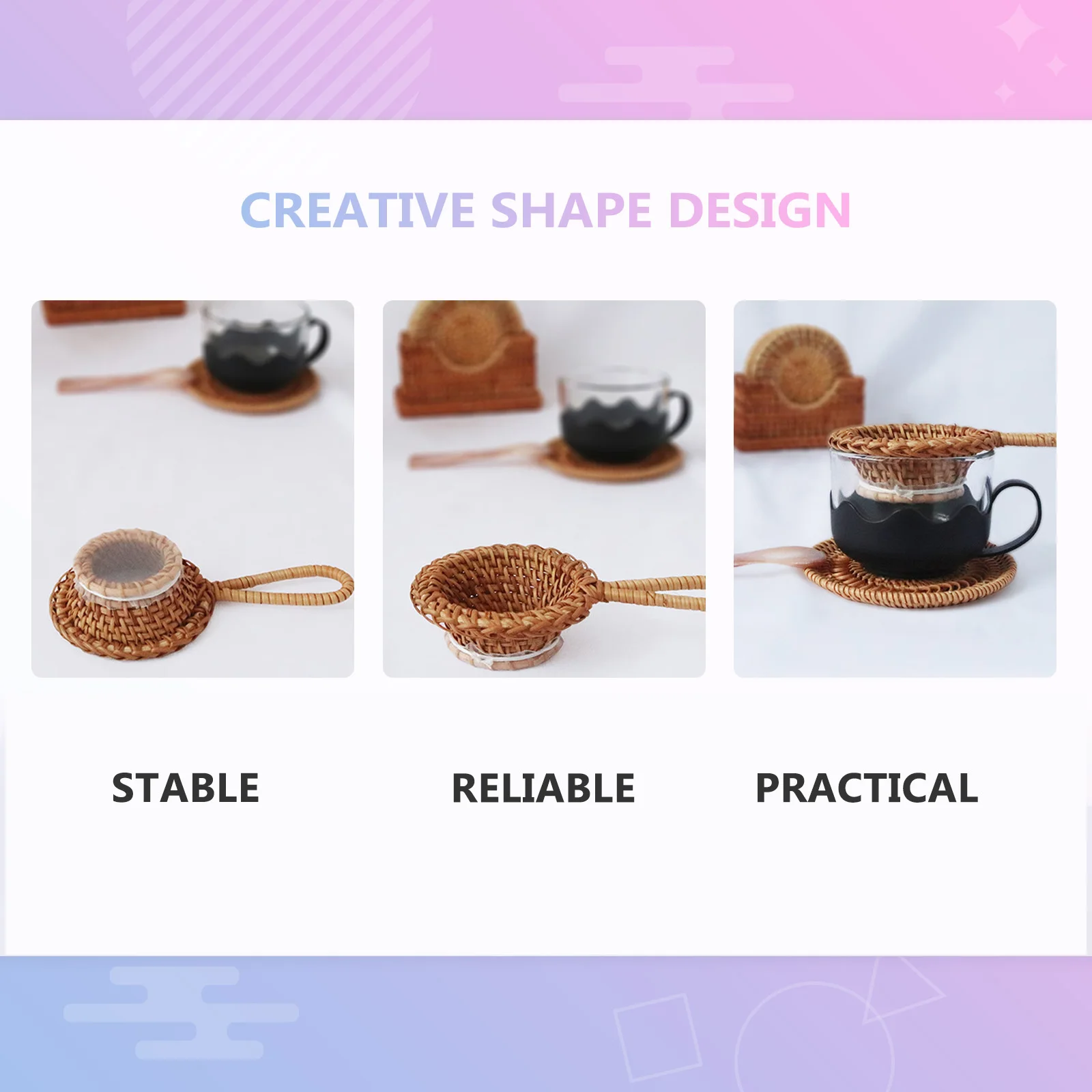 

2pcs Tea Filter Woven Rattan Long Creative Unique Attractive Strainer Improve Taste Fun Tasting Retro Collectors