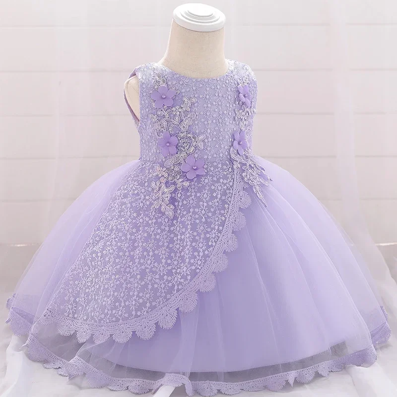 Toddler Baptism 1st Birthday Dress For Baby Girl Clothes Lace Princess Dress Flower Girls Party Ceremony Gown Infant Vestidos