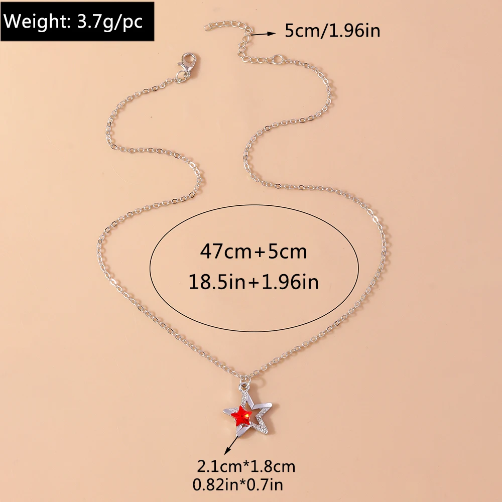 Aihua Exquisite Y2K Silber Farbe Kristall Sonne Mond Sterne Halsketten für Frauen Koreanische Temperament Schlüsselbein Kette Schmuck Geschenke – Detail 3