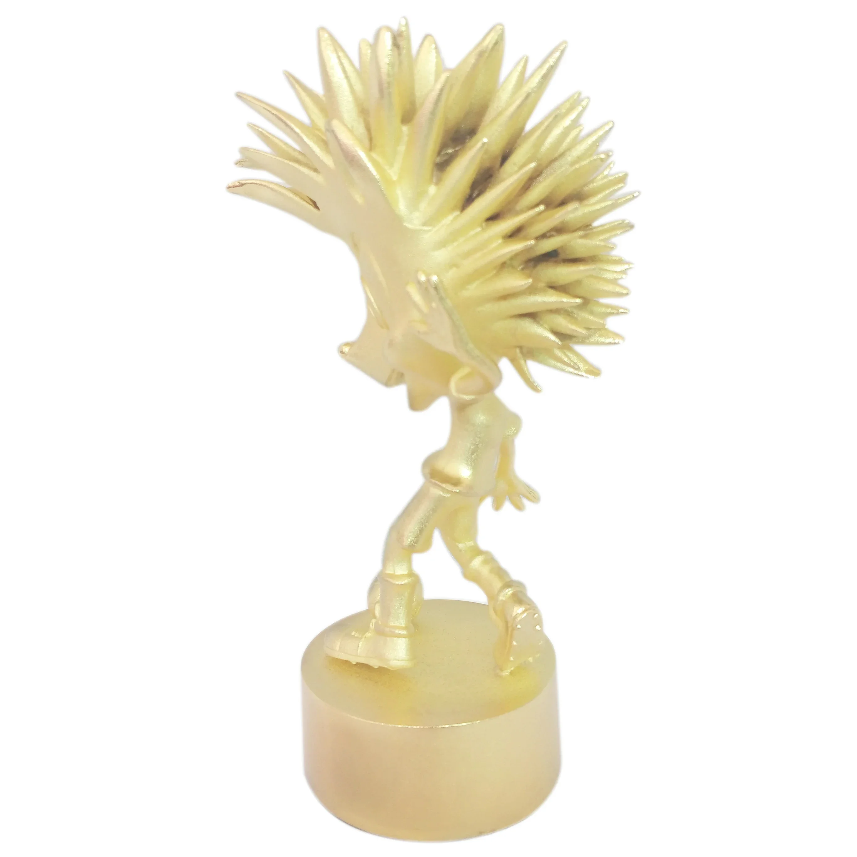 

Custom Home Decoration Metal Crafts Painted Golden Hedgehog Statues Football Trophy Cups for Arts Party Gift