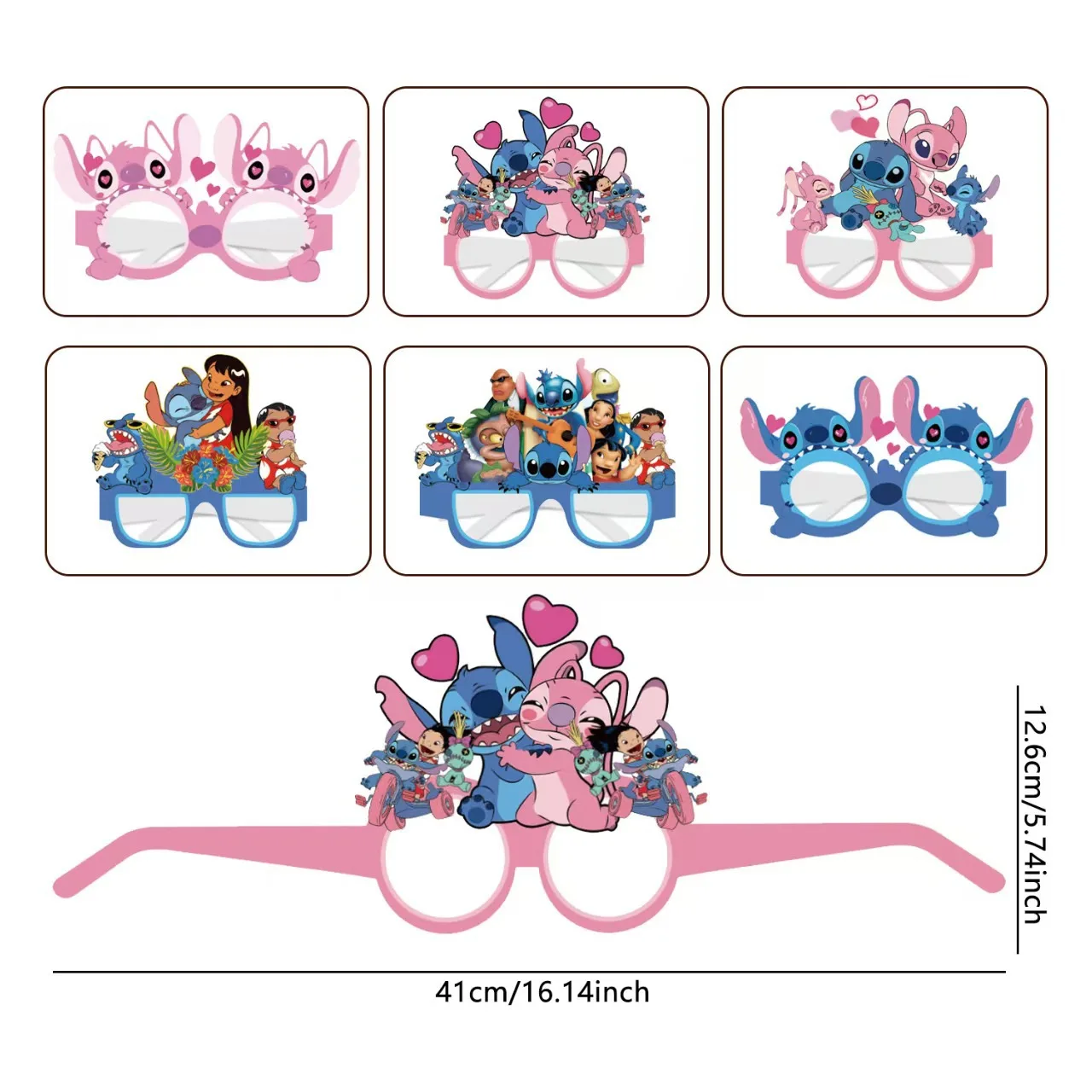 Stitch Party Papieren Bril Stitch Oogmasker Verjaardag Decoratie Stitch en Angel Feestartikelen Cosplay Maskers Feestartikelen Stitch