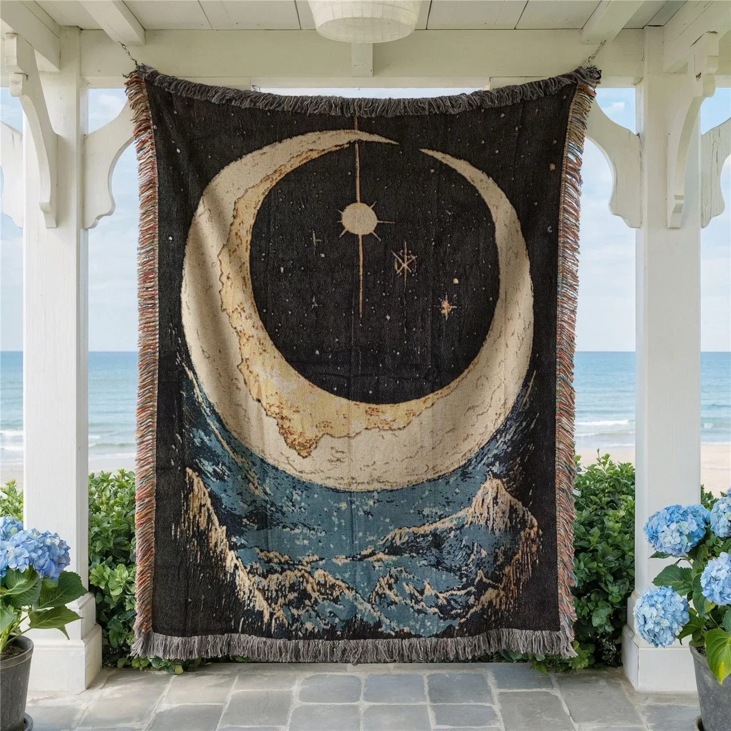 Outdoor Camping Blanket Fluffy Bohemian Decorative Carpet Travel Picnic Style Leisure Mat Cover for Sofa Spring Bed Linen Fabric
