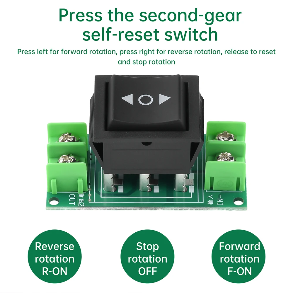 Motor Forward and Reverse Switch 0-120V Motor Controller 0-20A Forward/Stop/Reverse Two/Three Gear Motor Module Power Supply
