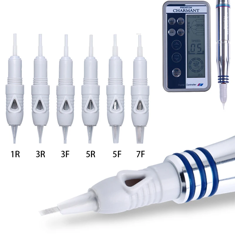 10 個 1R 3R 5R 3F 5F 7F タトゥー針使い捨て滅菌ネジタトゥーカートリッジメイク眉毛唇タトゥーマシンペン