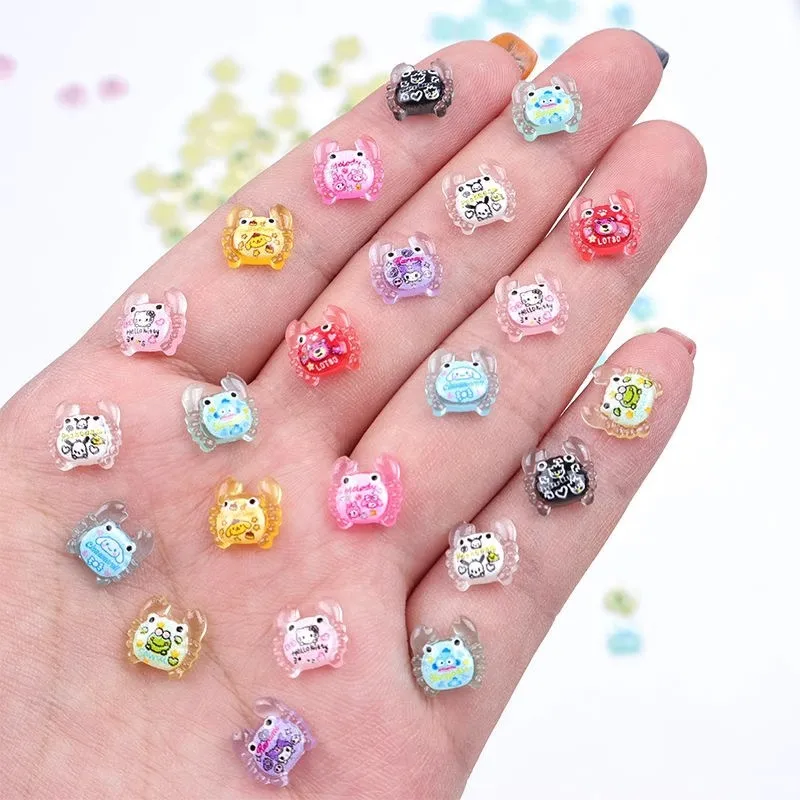 50pcs UMI popular nail charms jewelry mini cartoon small crab mobile phone case hairpin nail accessories whol