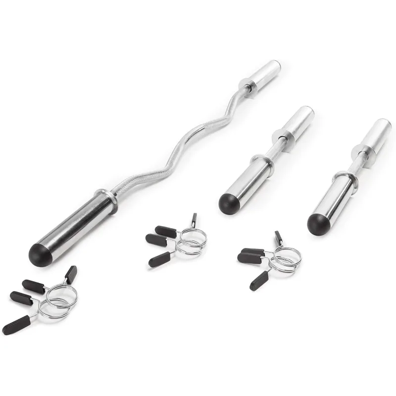 

Marcy Hollow Curl Bar and Dumbbell Handle Set with Spring Collars