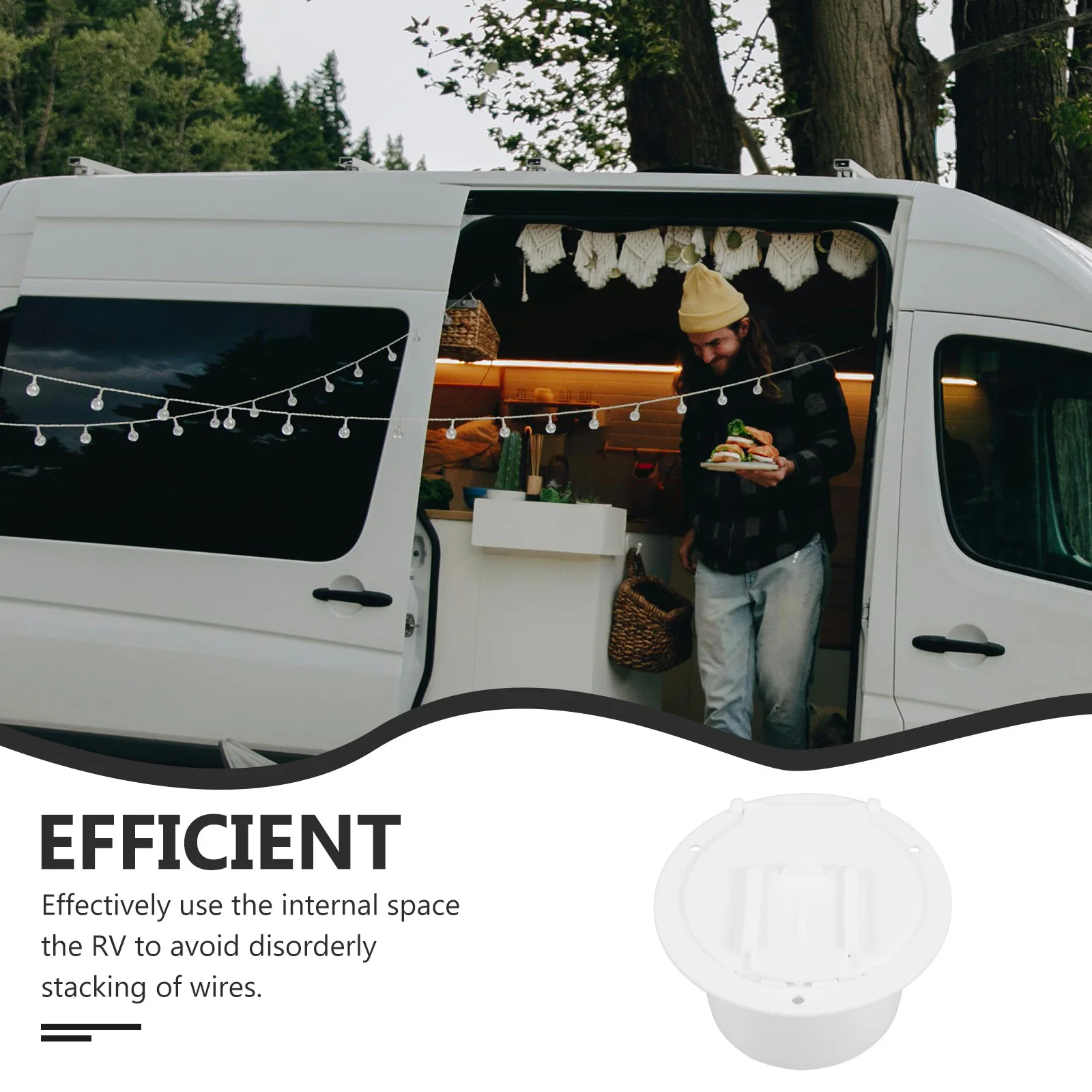 1 مجموعة Rv يفقس غطاء سلك الطاقة لمقطورات السفر العربة كابل كهربائي تخزين حامل مقاوم للماء إدارة الكبلات دائم #3