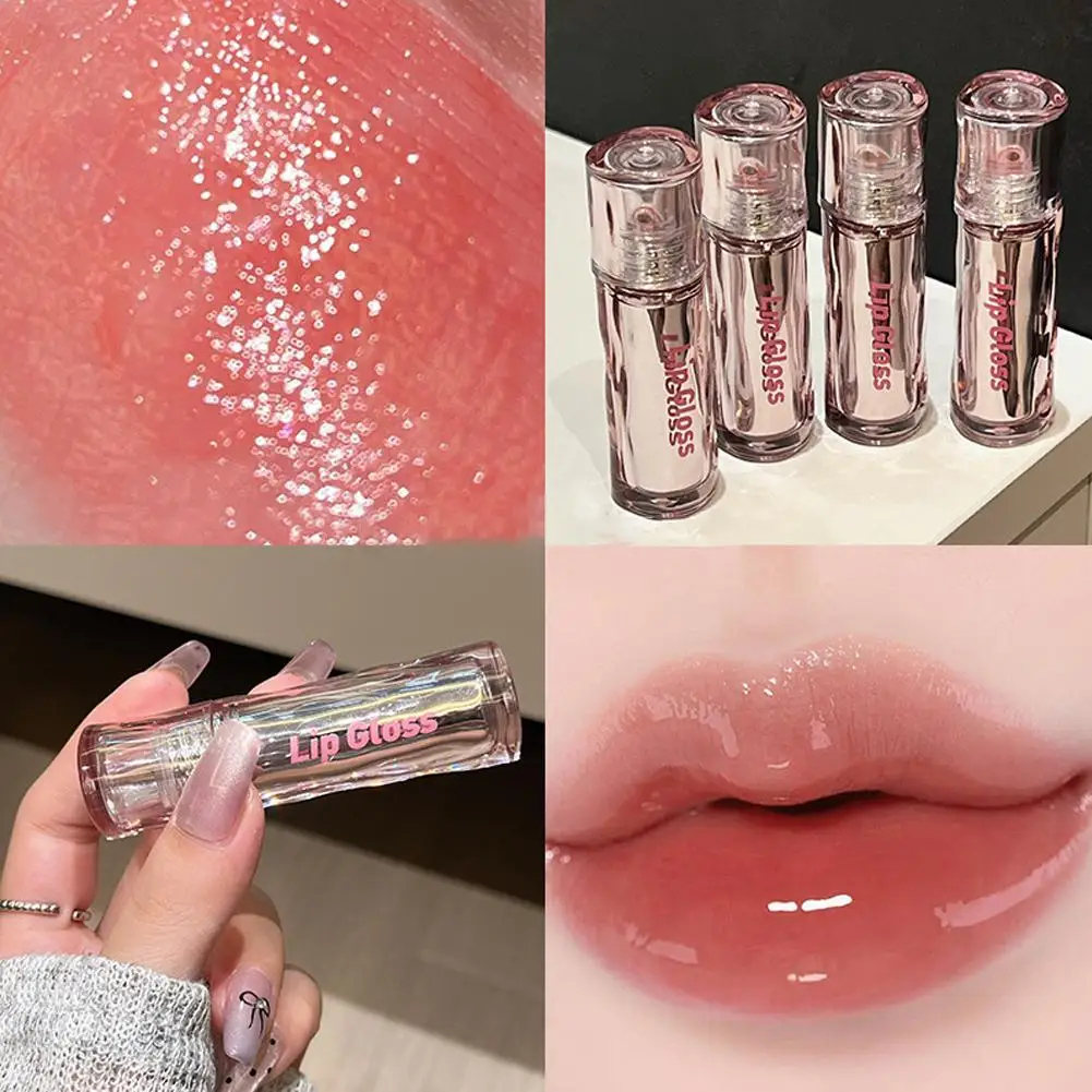 Mirror Jelly Lips Glaze Moisturizes Water Gloss Lip Gloss Long-Lasting Easy Halo-dyeing Liquid Lipstick Cosmetics