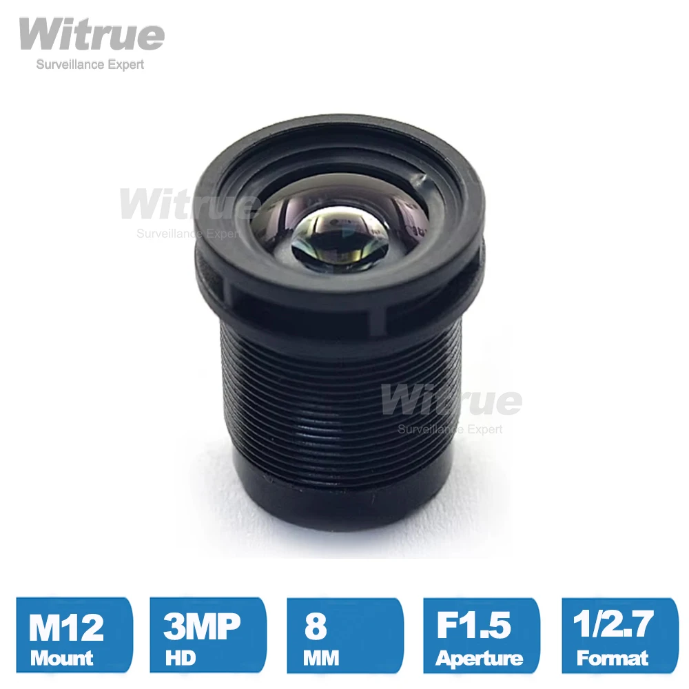 Witrue Starlight Lens 3MP 8mm Fixed Aperture F1.5 Big Angle For SONY IMX290/291/307/327 Low Light CCTV AHD IP Camera