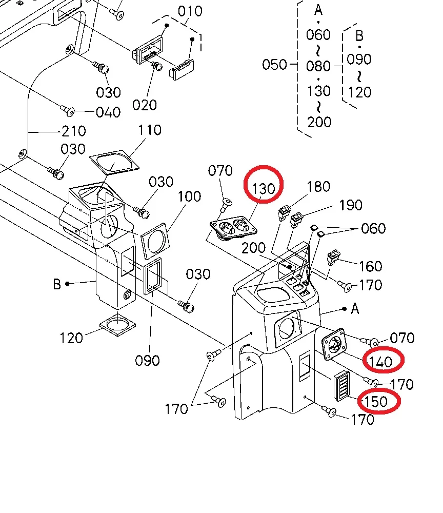 AIR VENT FOR KUBOTA  digger KX080-3,KX121-3,KX161-3,KX91-3