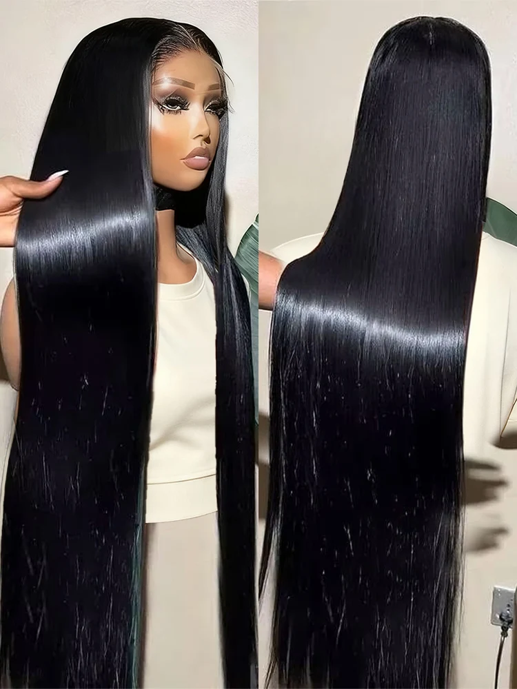 100% Virgin Silky Hair 13x4 13x6 HD Transparent Lace Front Wigs For Black Women  300 Density 360 Full Smooth Wig Pre Plucked Natural Hairline 40 46 Inch Vietnamese Raw Bone Straight Human Hair Wig
