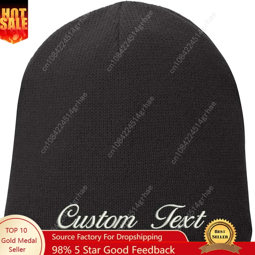 

INK STITCH CP91L Custom Text Stitching Design Your Own Fleece Line Beanie Hats
