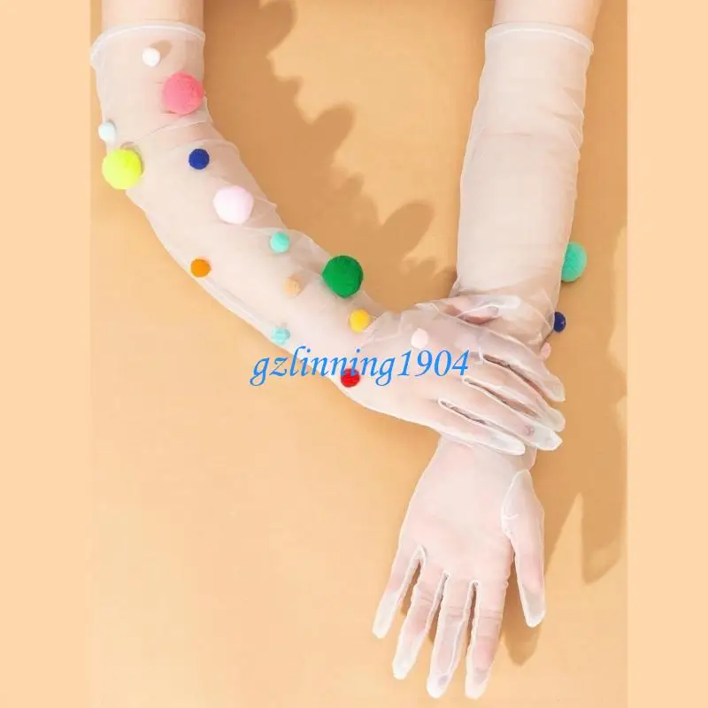 

L5YD Evening Dress Gloves Party Accessories White Women's Gloves Stylish Handwear for Parties and Travel