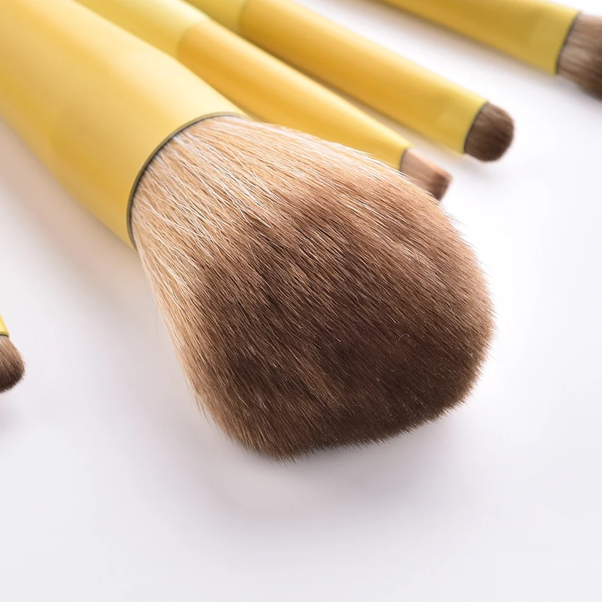 SAIANTTH wolf fur 11pcs cone yellow makeup brushes set professional cosmetic tool face eyes beauty foundation blush eyeshadow