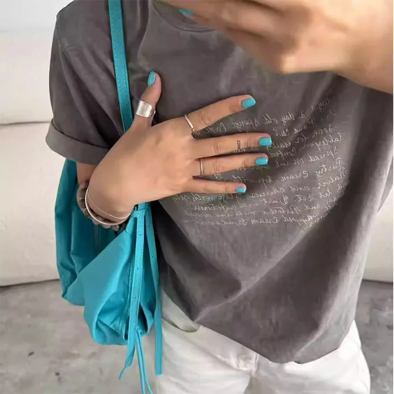 

Летние нейлоновые сумки синего цвета для подмышек, повседневные простые повседневные сумки на плечо для поездок на работу, молодежная женская легкая сумка через плечо для телефона