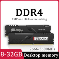 FURY Beast DDR4 RAM for Desktop 32GB 16GB 3600 3200 2666MHz Memory XMP Automatic overclocking 1.35V DIMM