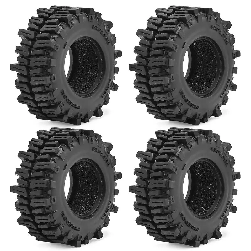 4 pçs 64mm 1.3 "pneus de roda de borracha para 1/18 1/24 rc rastreador carro trx4m scx24 ax24 fcx24 fcx24m Ascent-18 peças atualização