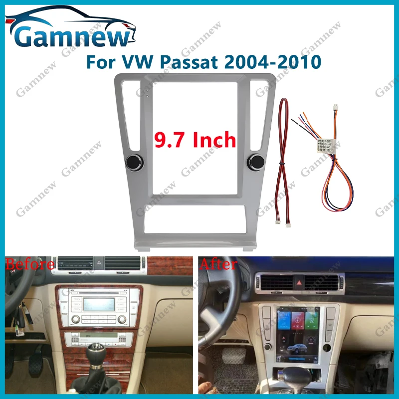 

9,7-дюймовая автомобильная рама, адаптер для фасции, Android-радио, комплект панели для приборной панели для Volkswagen VW Passat 2004-2010