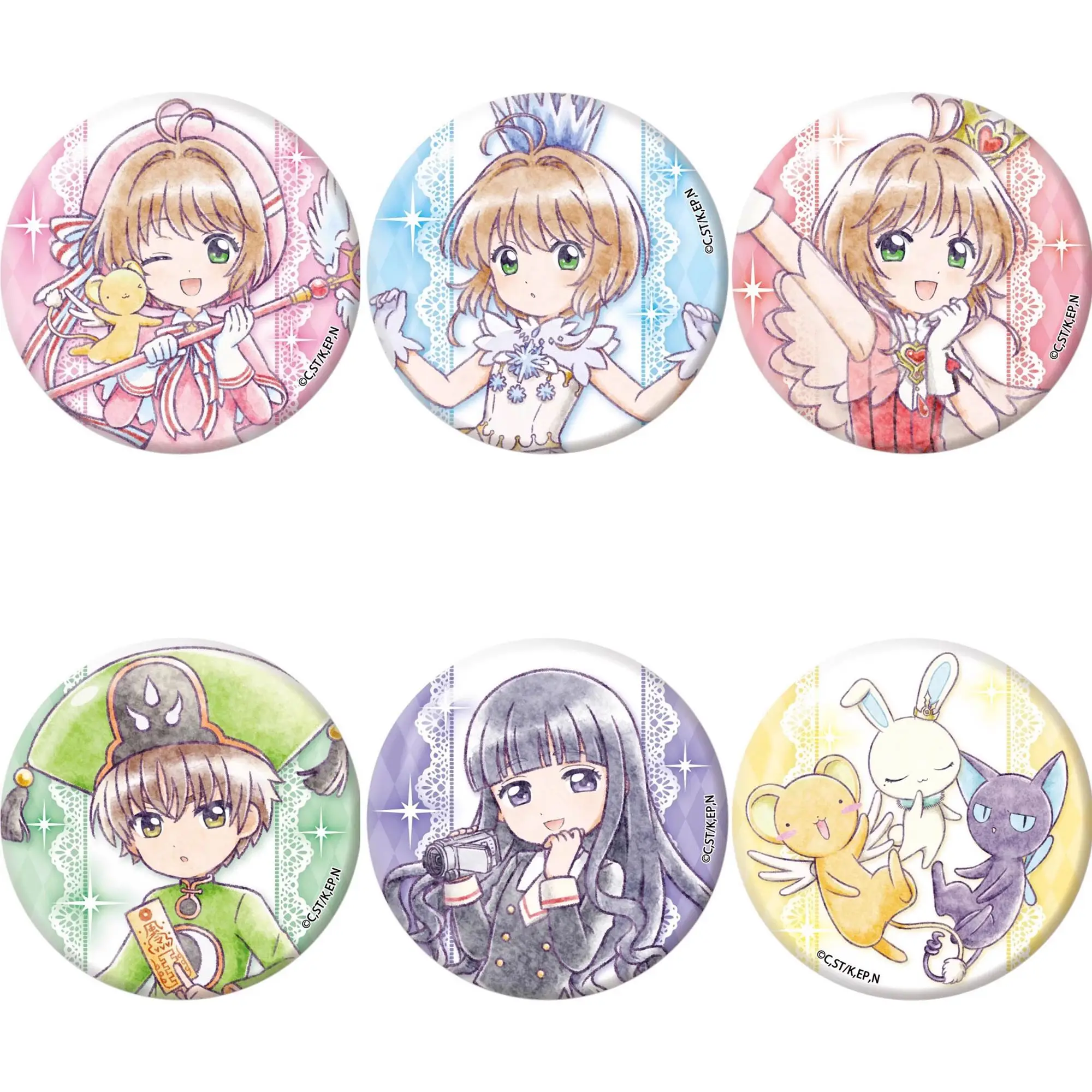 

Japan Granup Goods Magic Card Girl Sakura Q Version Painting Badges Peripheral Resale