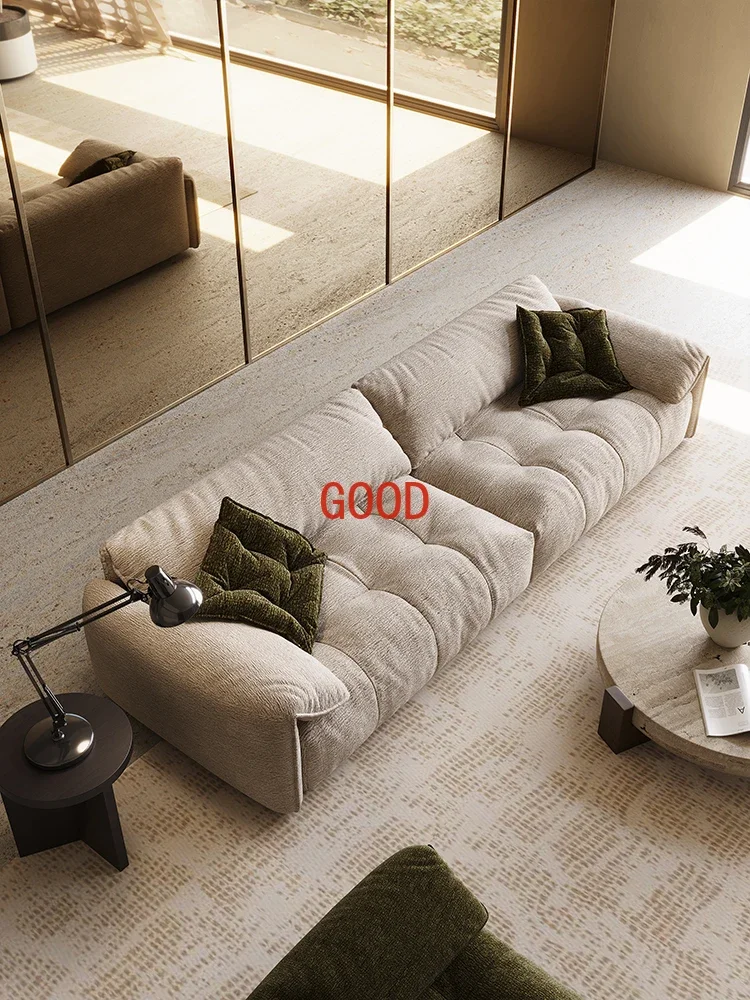 Elephant Ear Sofa Size Apartment Living Room Cream Fabric Down Sofa