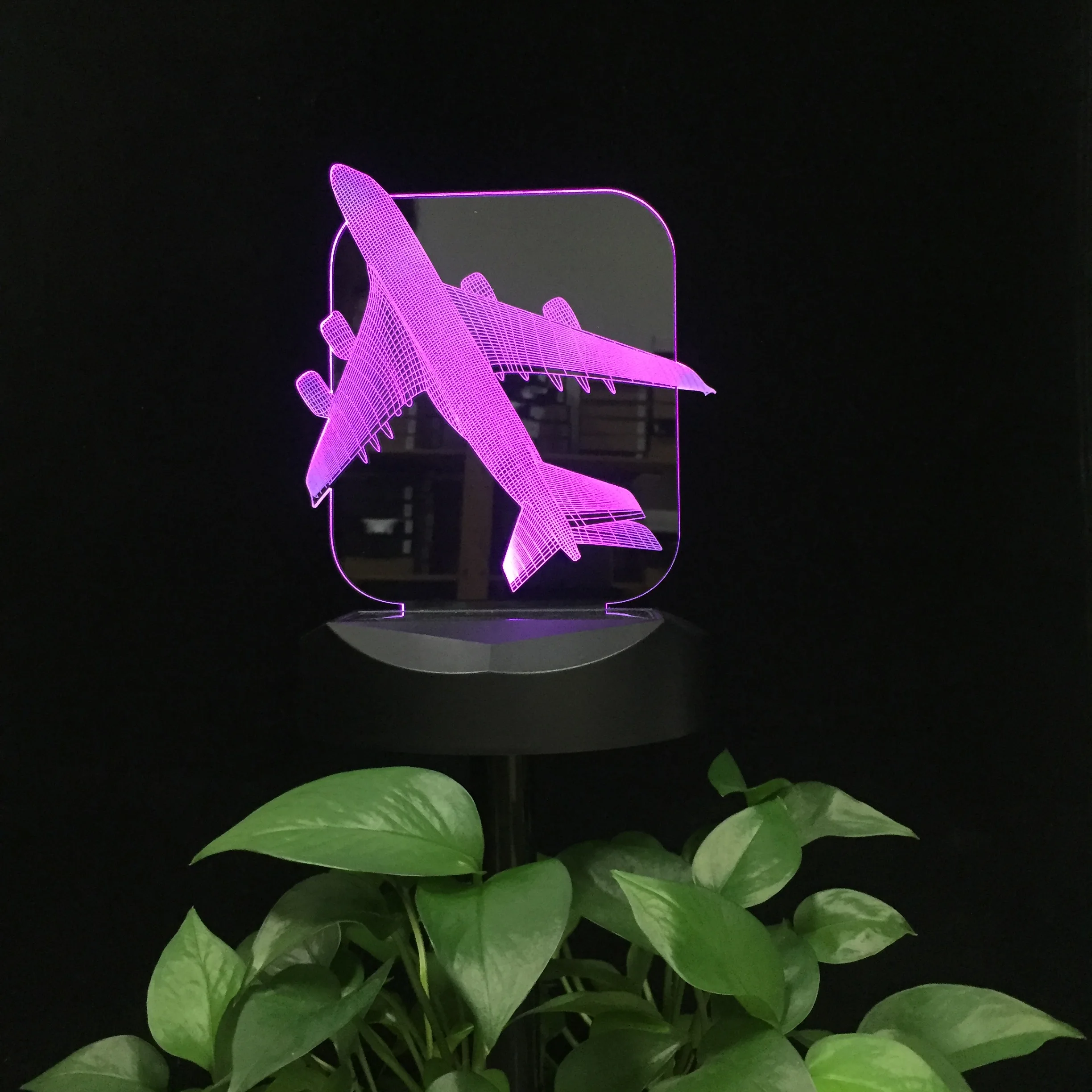 Plane Airplane Aircraft Solar Powered Landscape Lighting Garden Light 3D LED Night Lamp Waterproof for Yard Holiday Gift