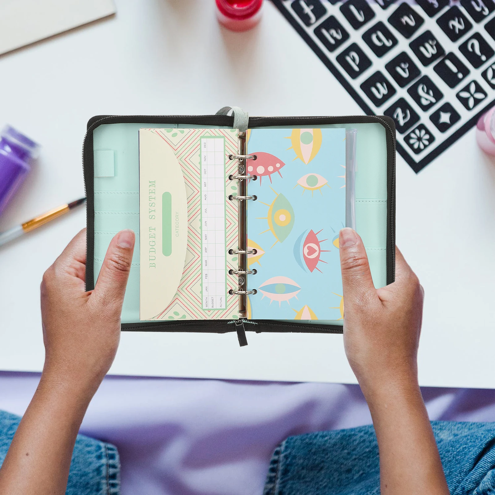 

Budget Envelope Package Sturdy Wallet Money Pouch for Cash Multiple Slots Storage Bag Useful Clutch Pouches Pu Practical