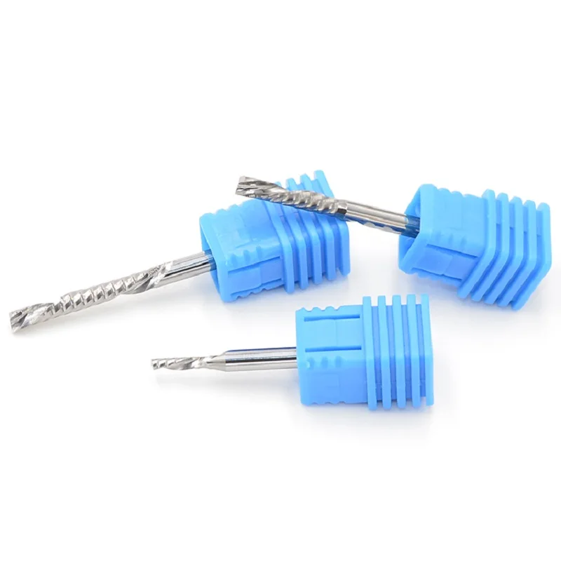6mm Left Spiral milling cutter down cut one Flute router bit CNC end mill carbide milling cutter Accessories