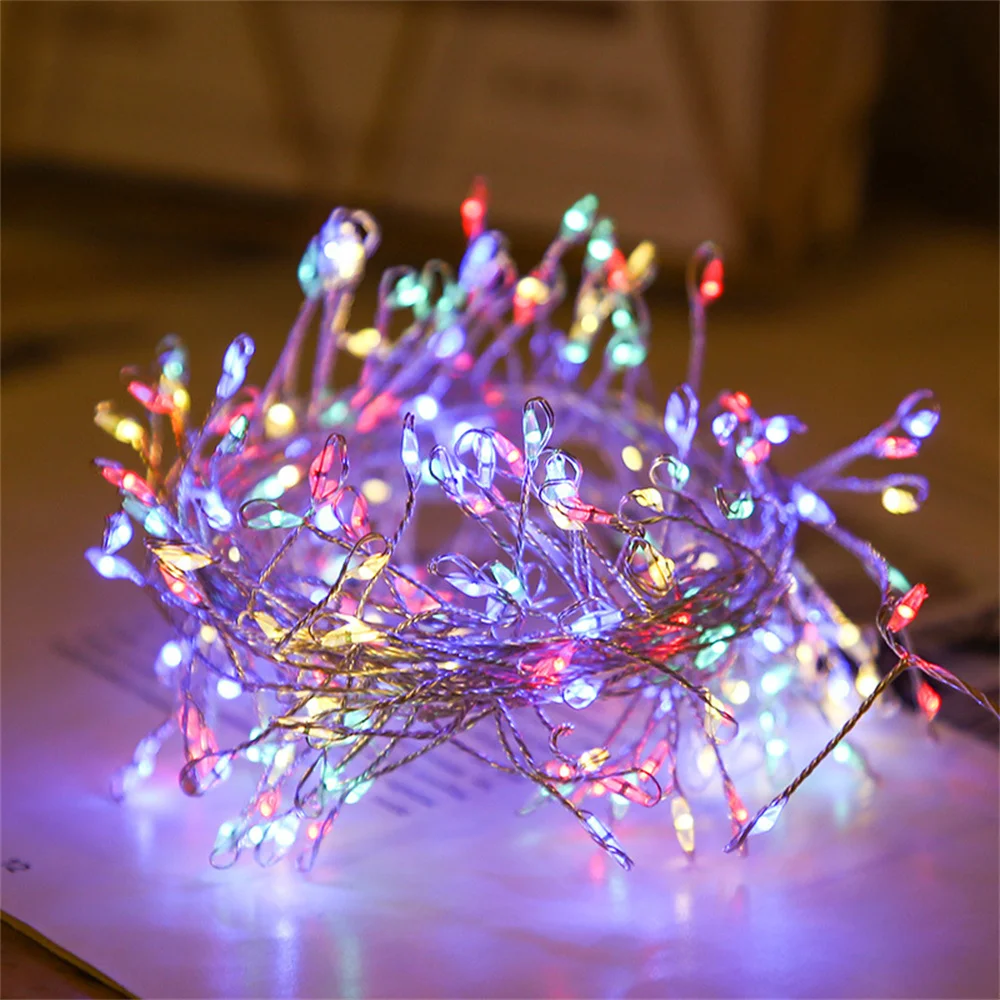 3.5M 200LED LED String Firecrackers Fairy String Lights USB Powered Waterproof Copper Wire Garland String Light For Wedding Xmas